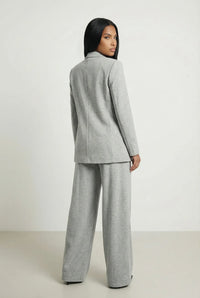 Fall Winter Fashion Suit Three-dimensional Flower Brooch Suit Jacket Fishbone Vest Pleated Wide Leg Trousers