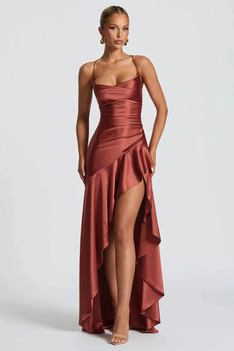 Madeleine Robe Longue — Rouge Brique