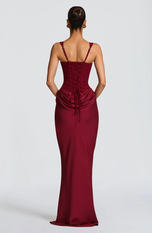 Lisette — Robe Longue - Wine Red