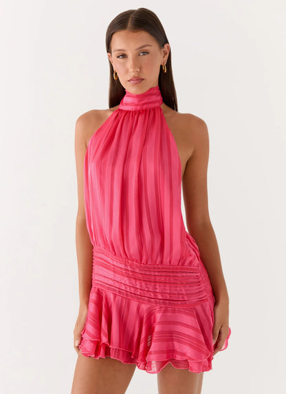 Estelle Robe Courte — Fuchsia