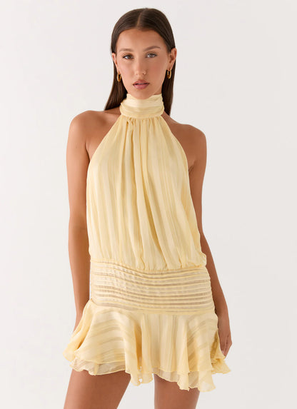 Estelle Robe Courte — Jaune Clair