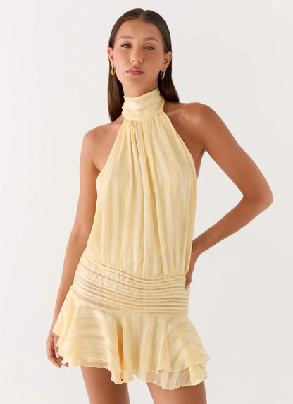 Estelle Robe Courte — Jaune Clair