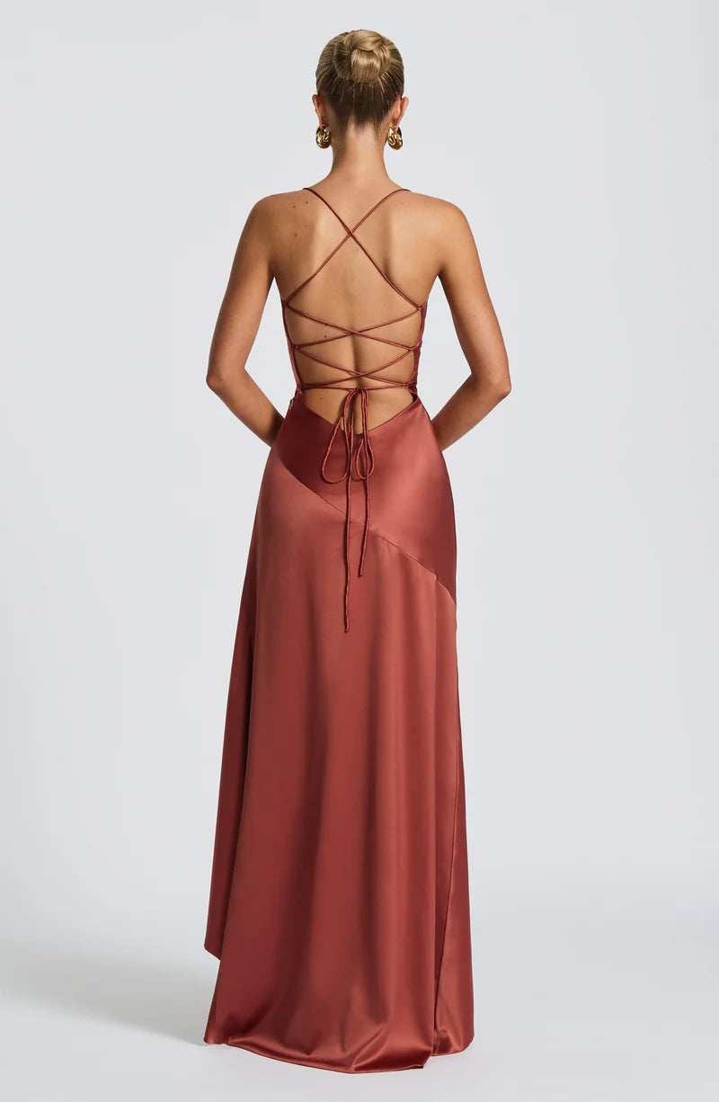 Madeleine Robe Longue — Rouge Brique