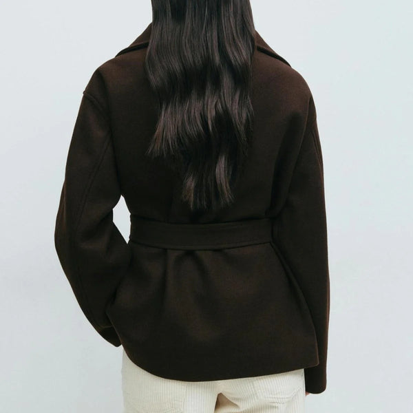Autumn And Winter High-grade Mid-length Thick Woolen Coat - Brown