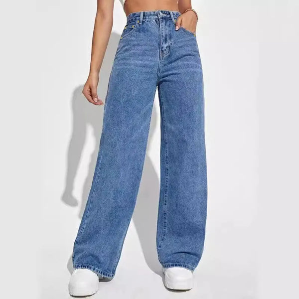Calças Jeans Largas Denim Premium