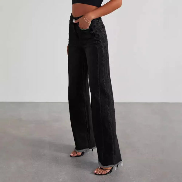 Calças Jeans Cintura Alta Reta Premium