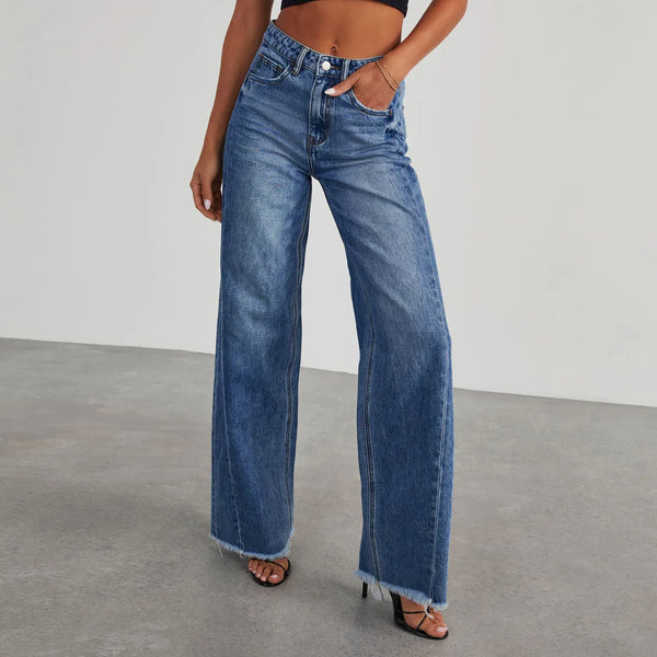 Calças Jeans Cintura Alta Reta Premium