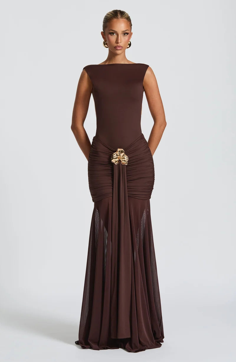 Zoé Robe Longue Fendue Dos Nu