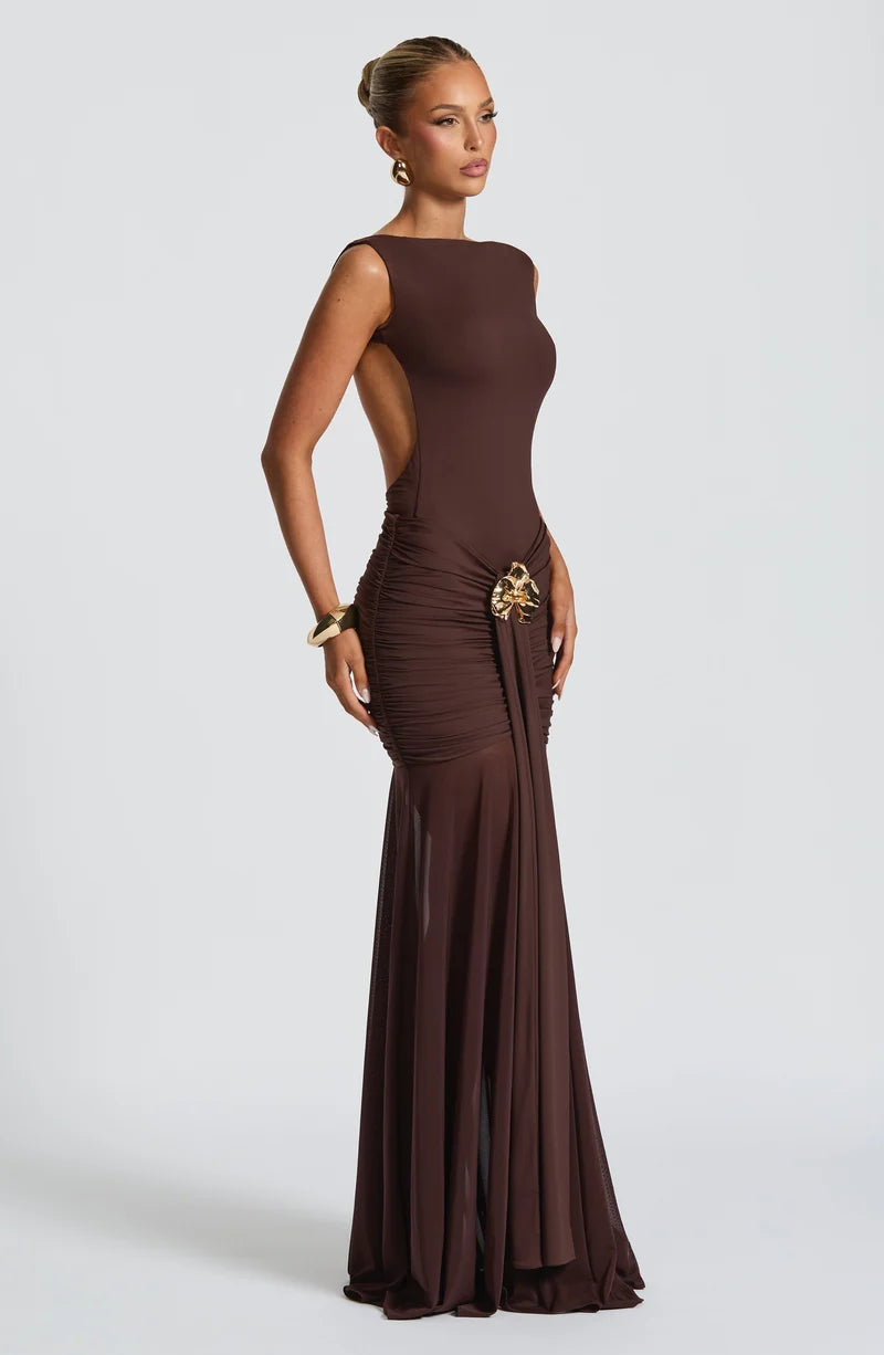 Zoé Robe Longue Fendue Dos Nu