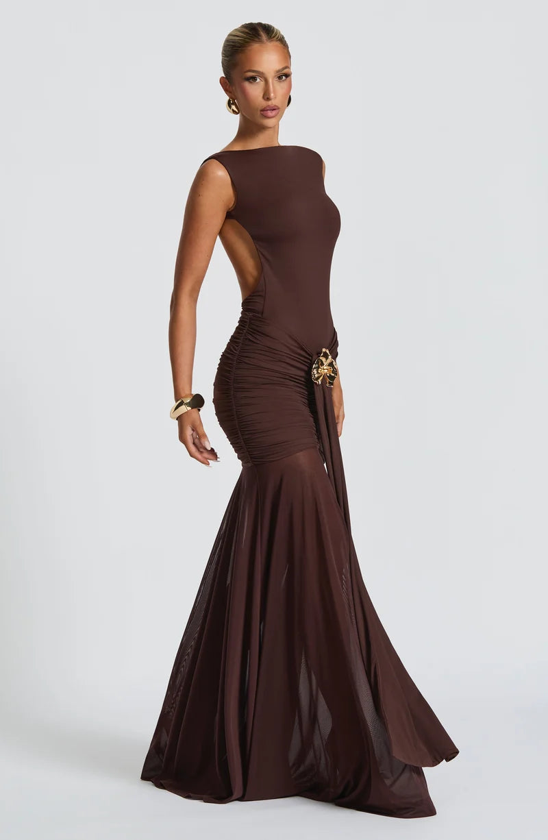 Zoé Robe Longue Fendue Dos Nu