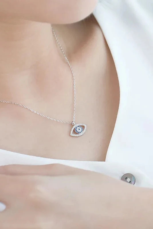 Athéna — Collier Œil Grec Argent 925