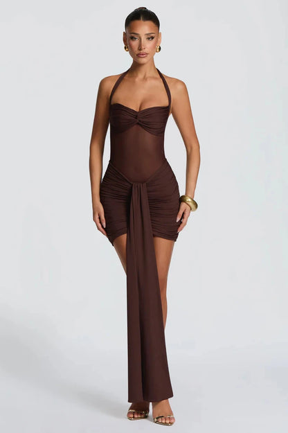Colette Robe Courte en Chocolat