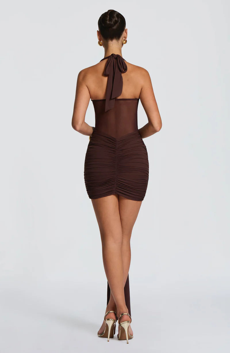 Colette Robe Courte en Chocolat