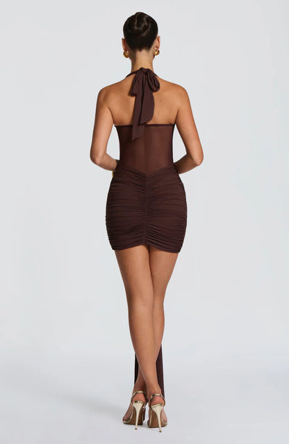 Colette Robe Courte en Chocolat