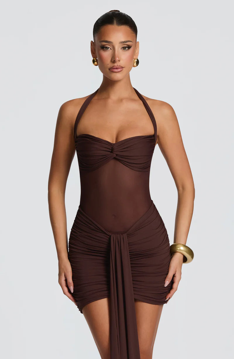 Colette Robe Courte en Chocolat