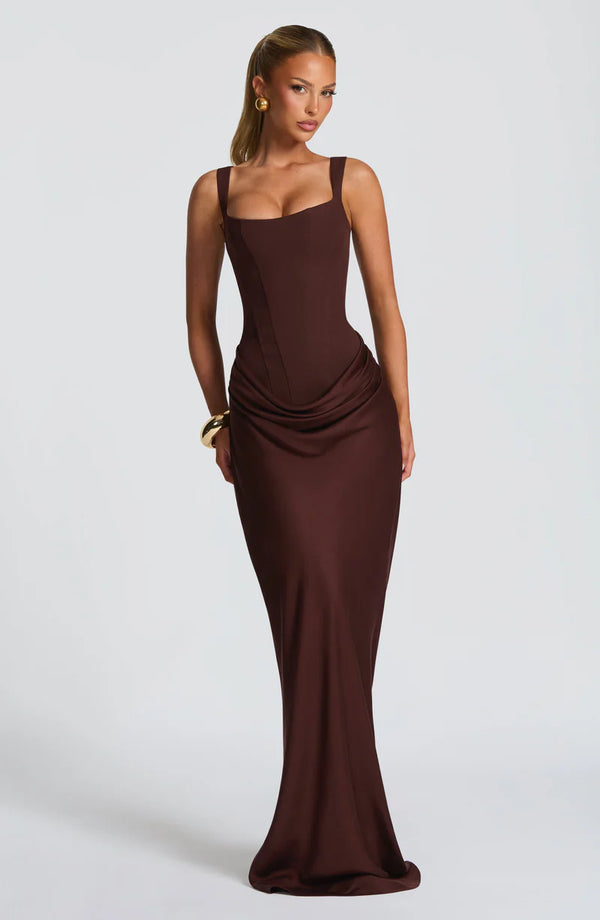 Lisette — Robe Longue - Brown