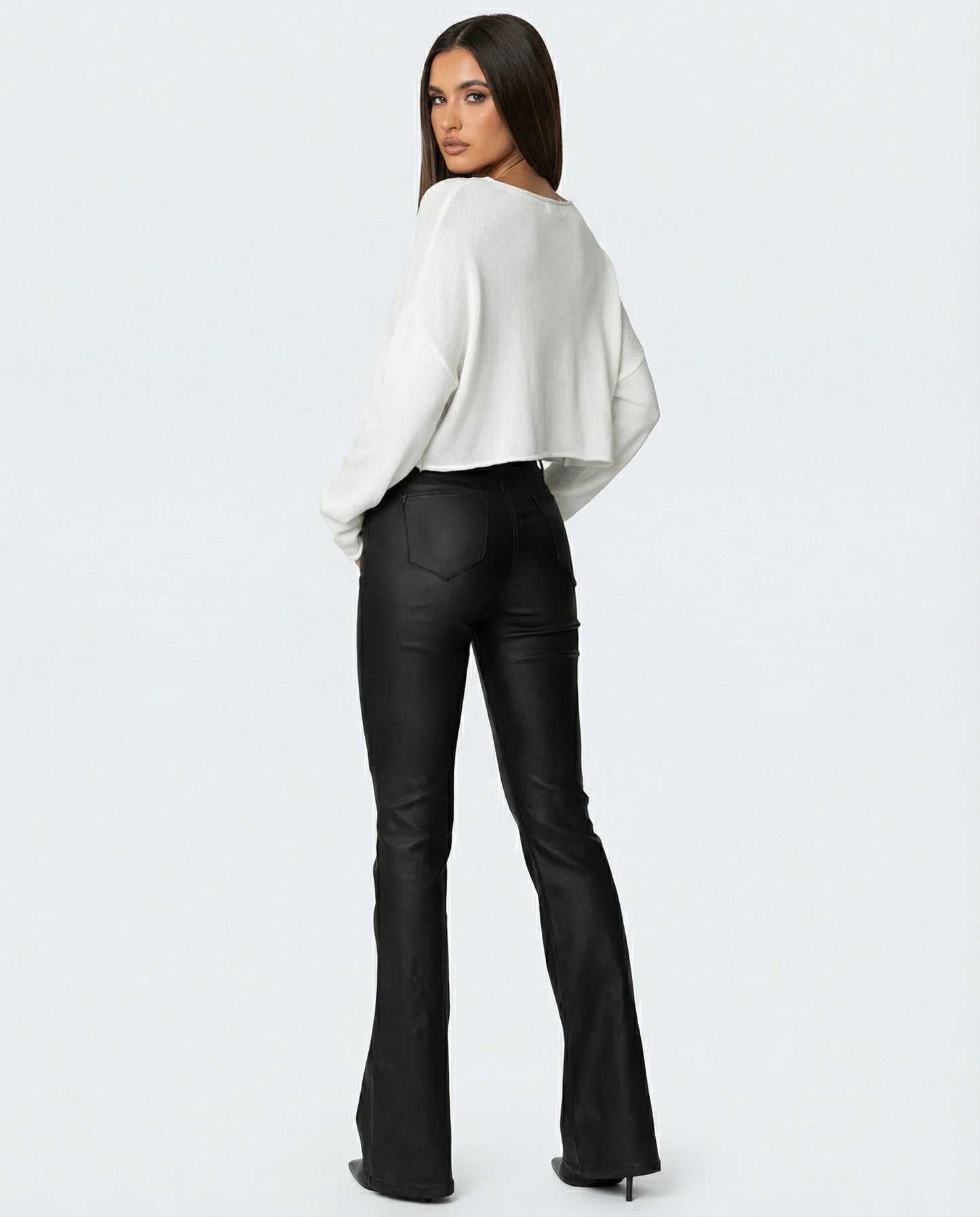 Valentine — Pantalon Similicuir Évasé