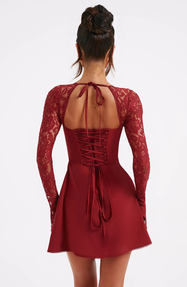 Céleste Robes Courtes - Wine Red