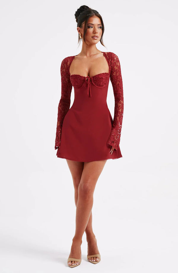 Céleste Robes Courtes - Wine Red