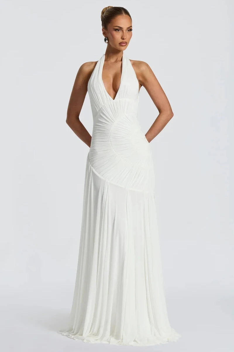 Louise Robe Longue en Blanc