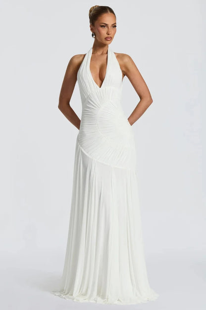 Louise Robe Longue en Blanc