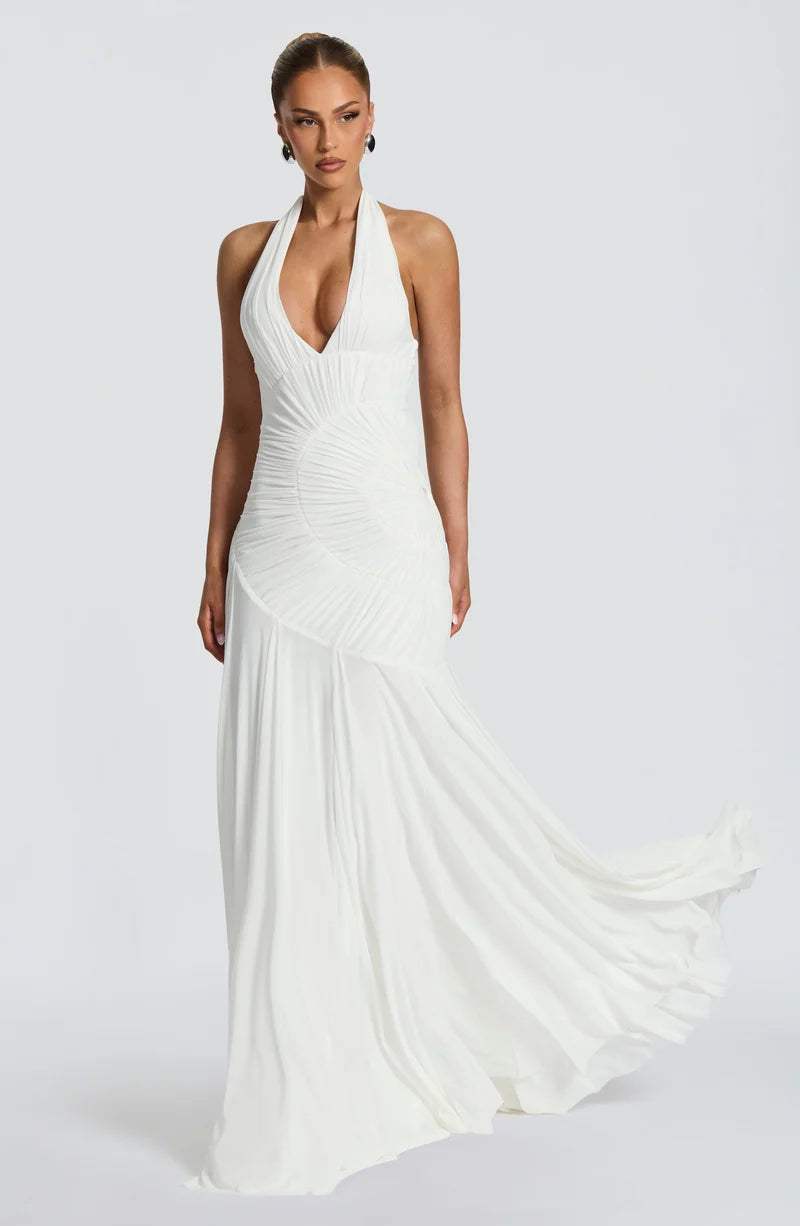 Louise Robe Longue en Blanc