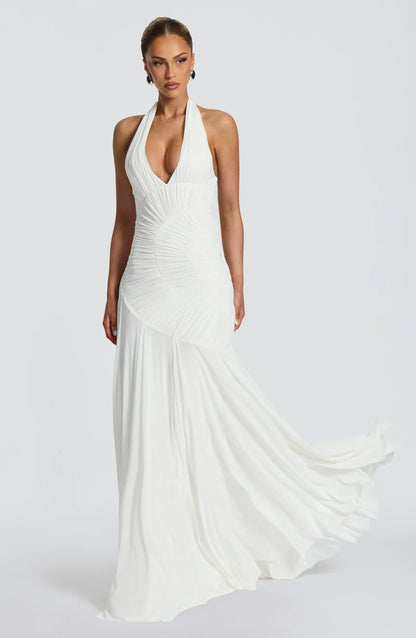 Louise Robe Longue en Blanc