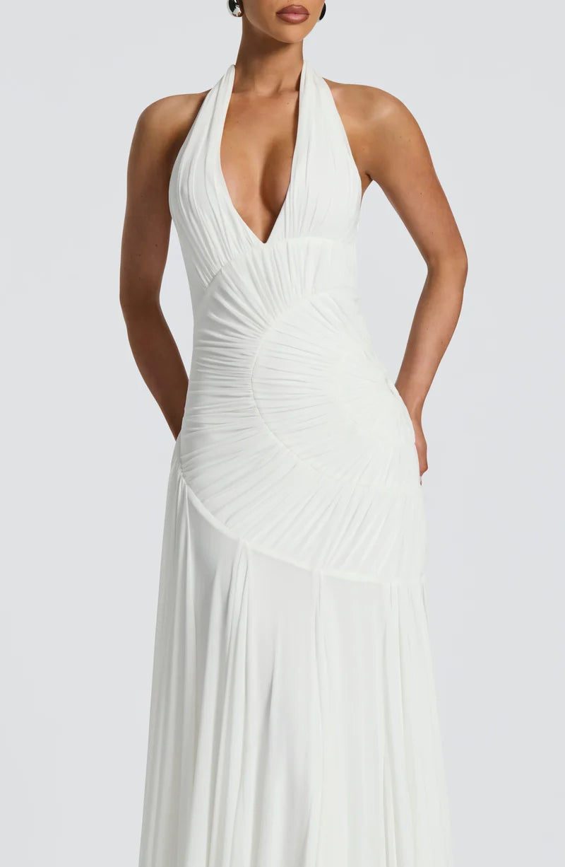 Louise Robe Longue en Blanc