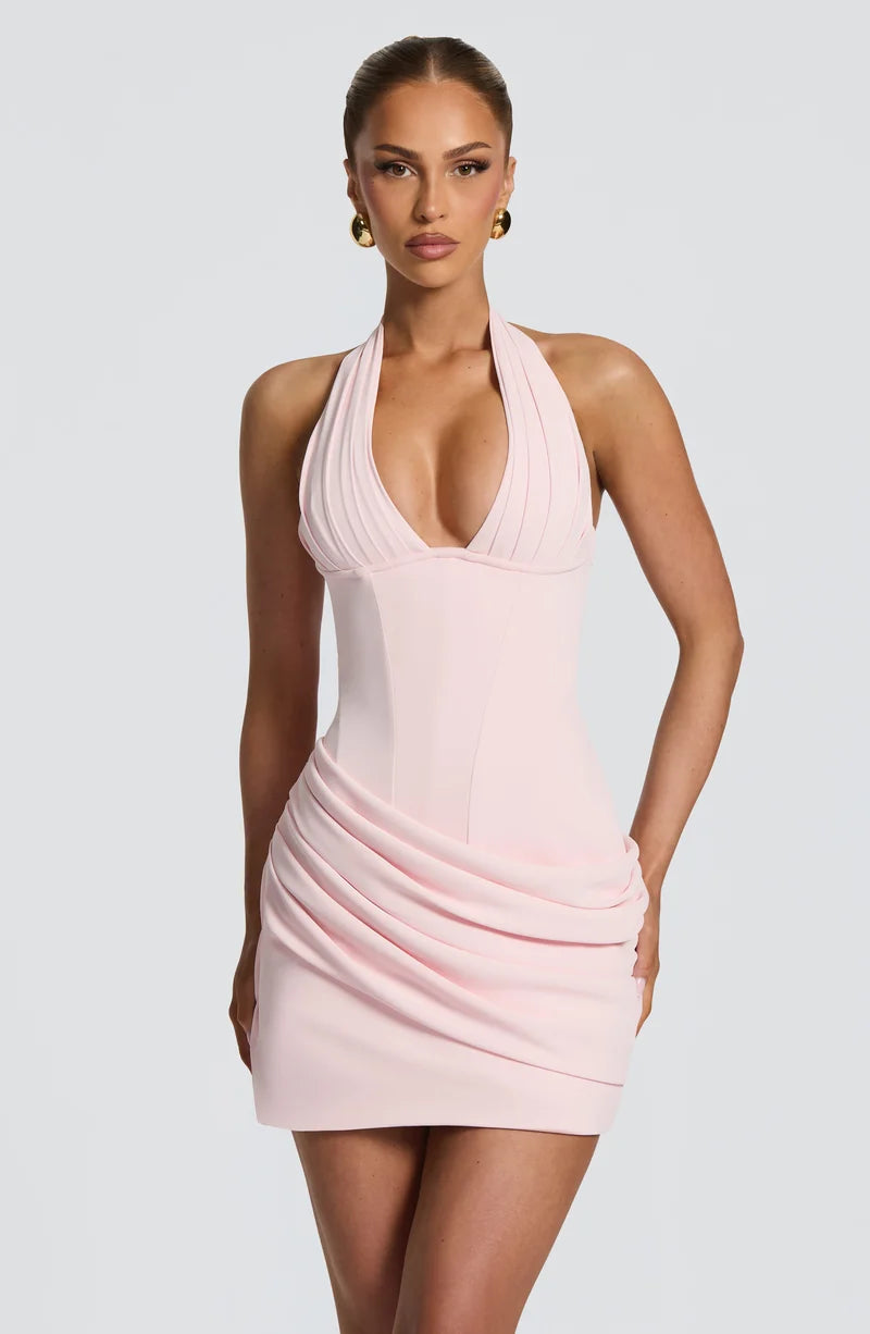 Manon Robe Courte en Rose Poudré