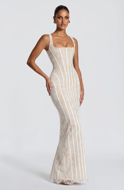 Chloé Robe Longue — Beige