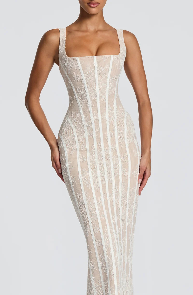 Chloé Robe Longue — Beige